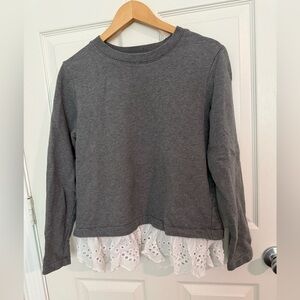 Banana Republic Sweatshirt Pullover Top Shirt Gray Relaxed Fit Crewneck Size M